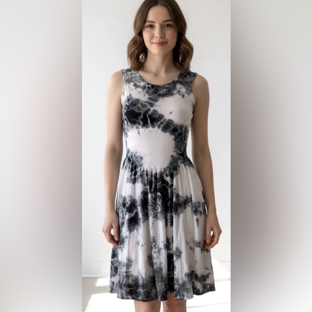 Luna Luz Marble Tie Dye Sleeveless Dress Size S Made In USA